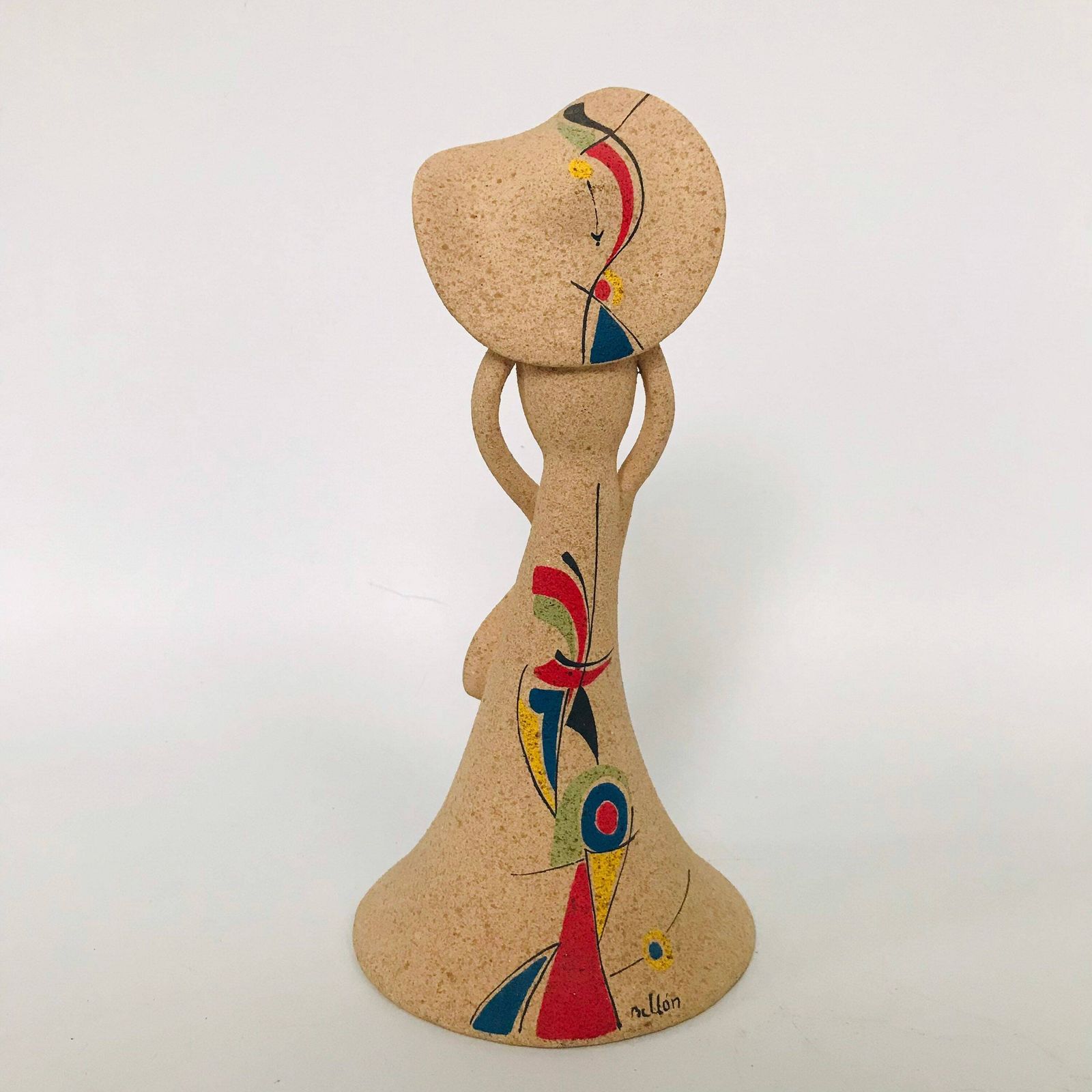 Vintage Bellón Alfareros Pottery Figurine: Spanish Mid Century Modern Art photo vintage