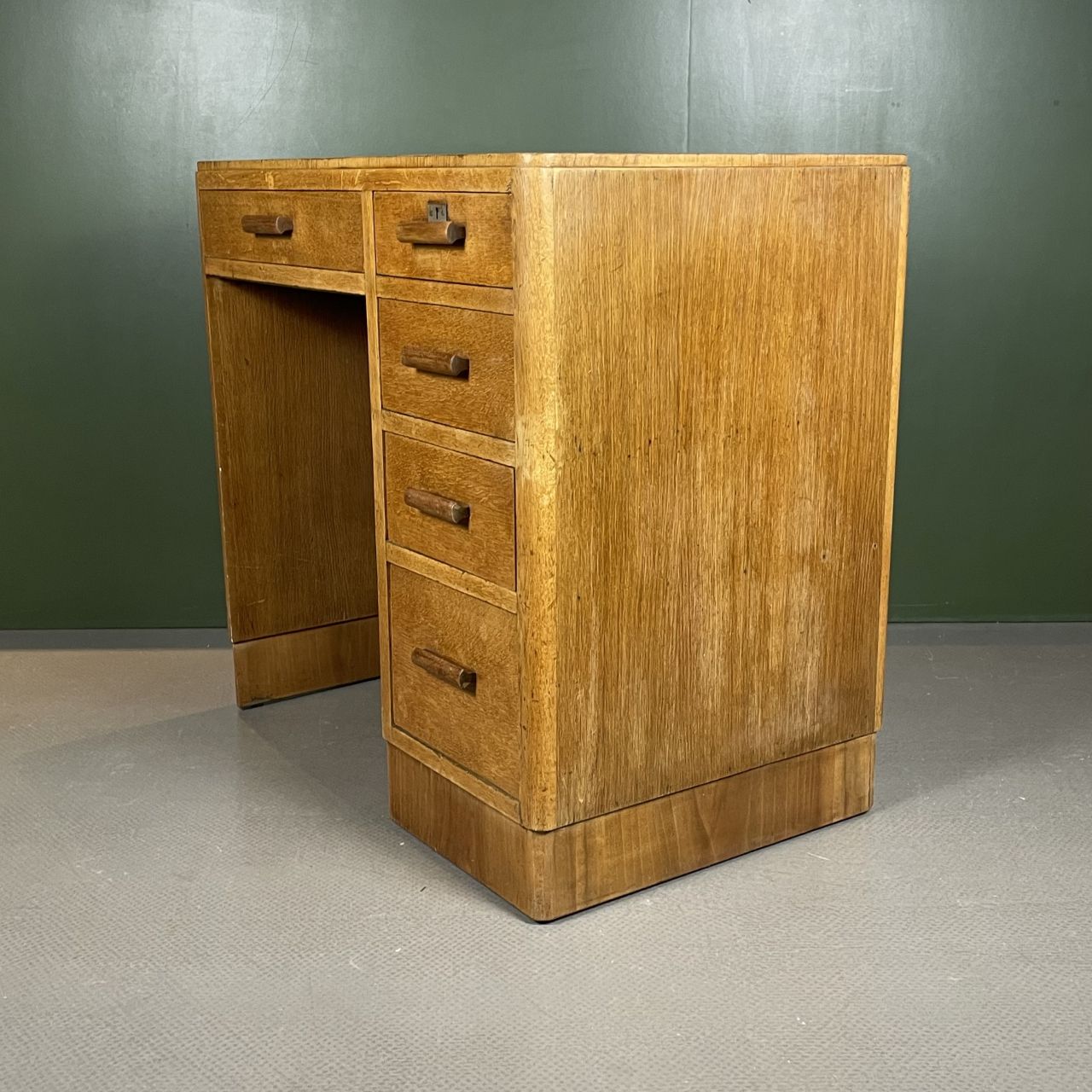 Furniture Art Deco Single Pedestal Wooden Desk photo