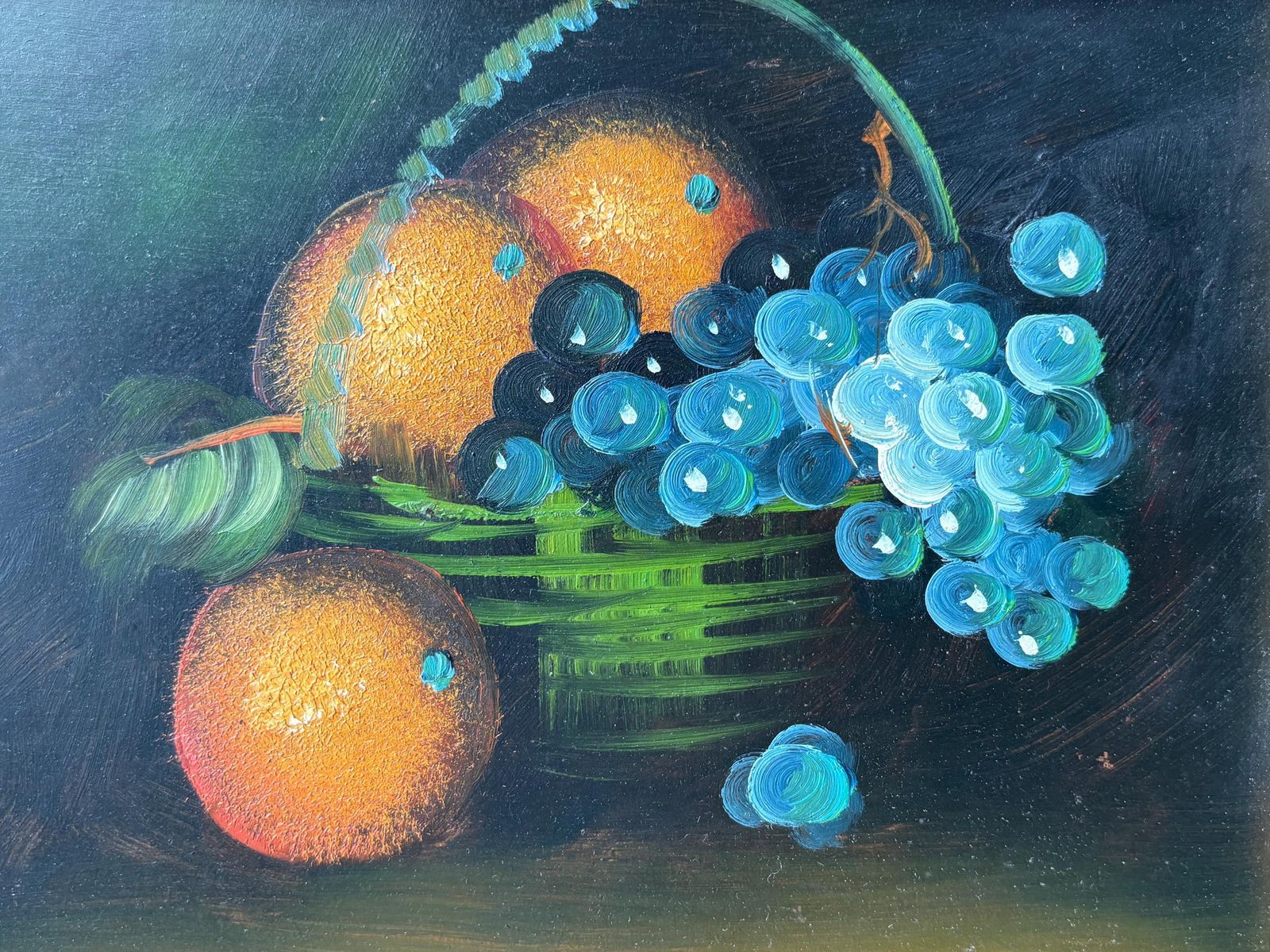 photo buy Vintage Framed Still Life Painting, Fruit Basket Oil Painting, Dark Moody Wall Art, Gilt Frame, Traditional Home Decor