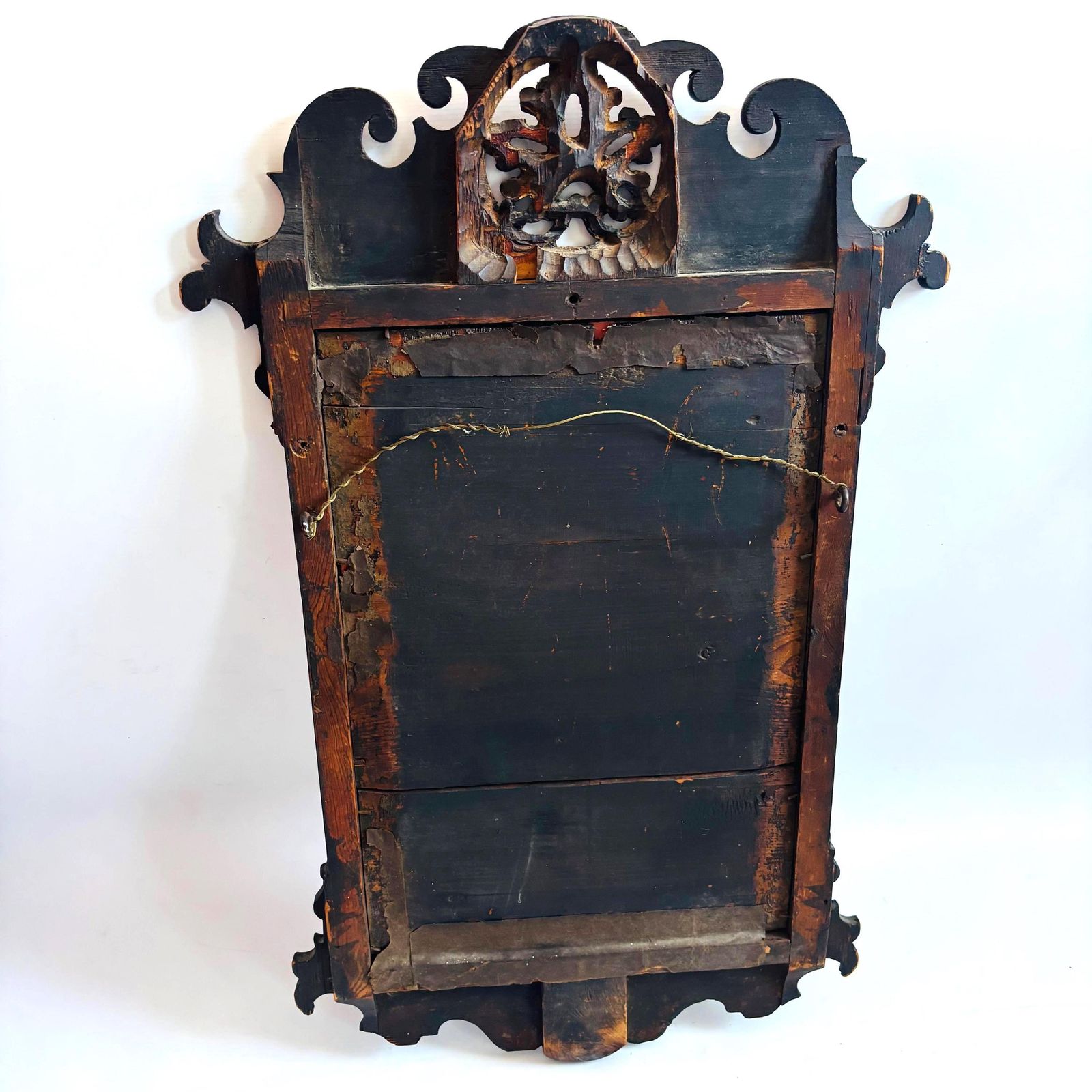 Rare 19c Collectors Antique Chippendale Revival Edwardian Mirror Victorian Marquetry Mahogany photo 465.0