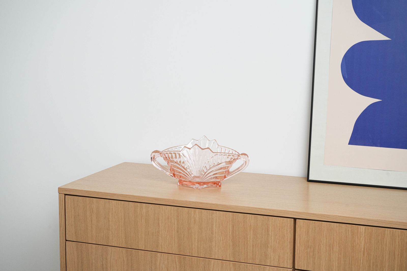 Pink Pressed Glass Bowl, Italian Design, 1970s, Made In Italy photo furniture