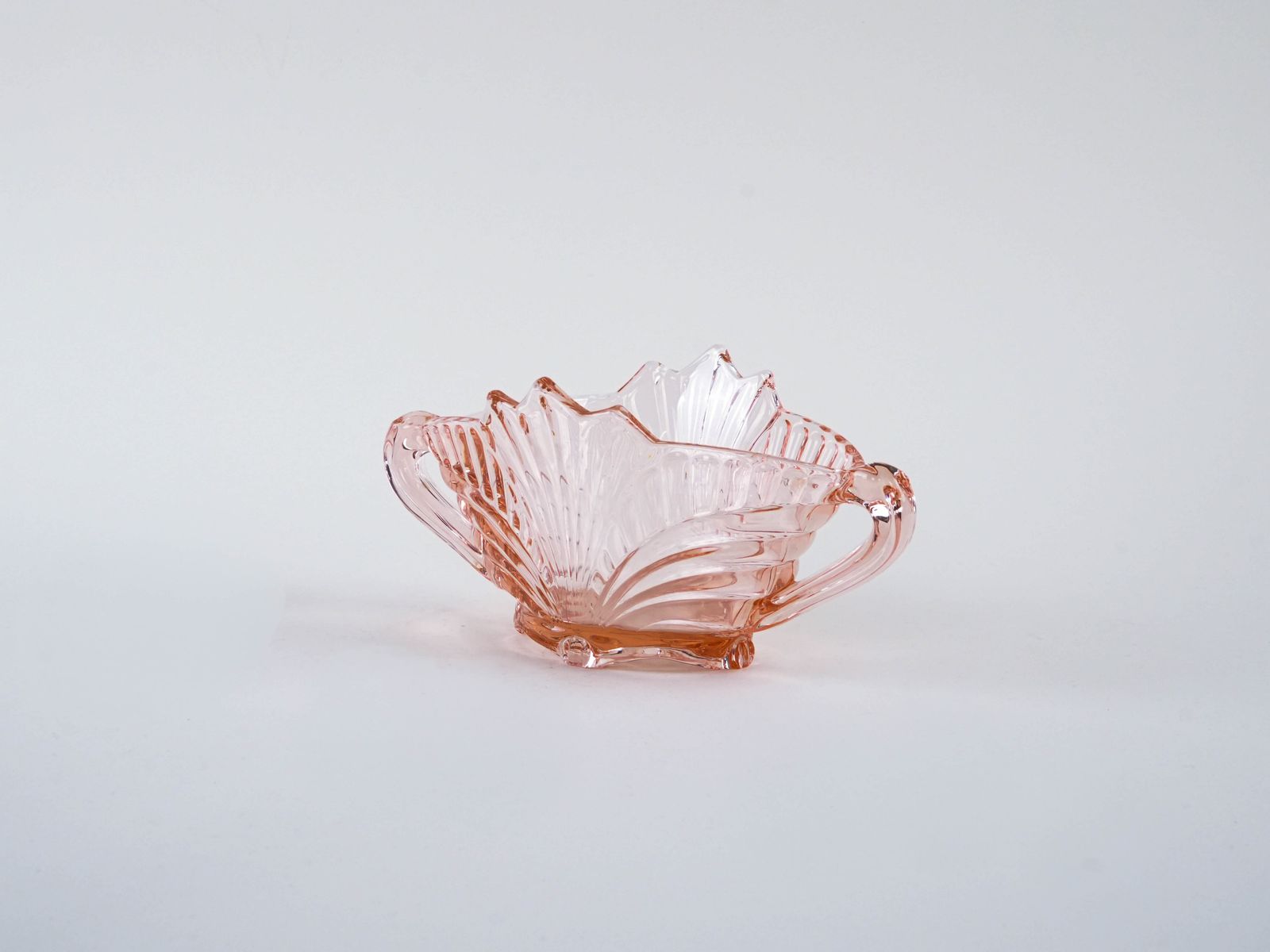 Pink Pressed Glass Bowl, Italian Design, 1970s, Made In Italy photo for sale