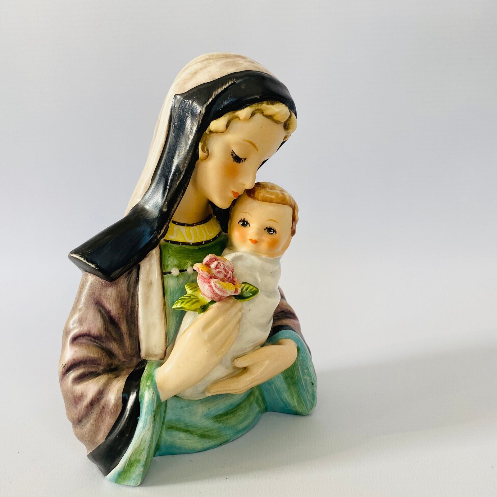 Antique W. Goebel Madonna And Baby Jesus Porcelain Figurine photo Home Decor