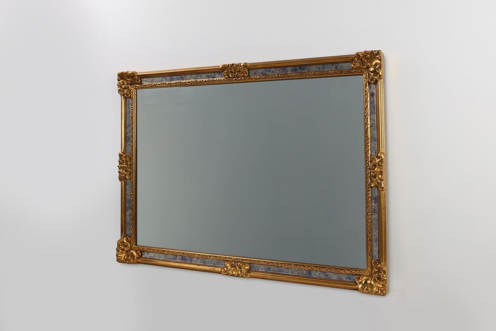 20th Century Baroque Revival Mirror In Gilded Resin From Deknudt, Belgium, 1950s photo vintage