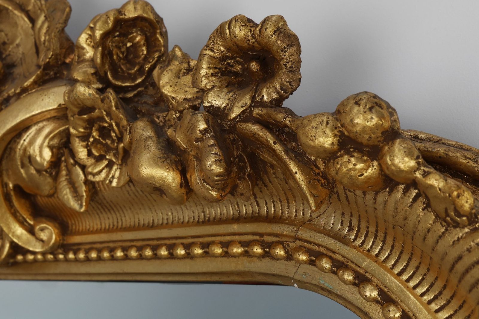 Baroque Mantel Mirror In Carved Wood And Gilded Plaster, France, 1850s photo buy