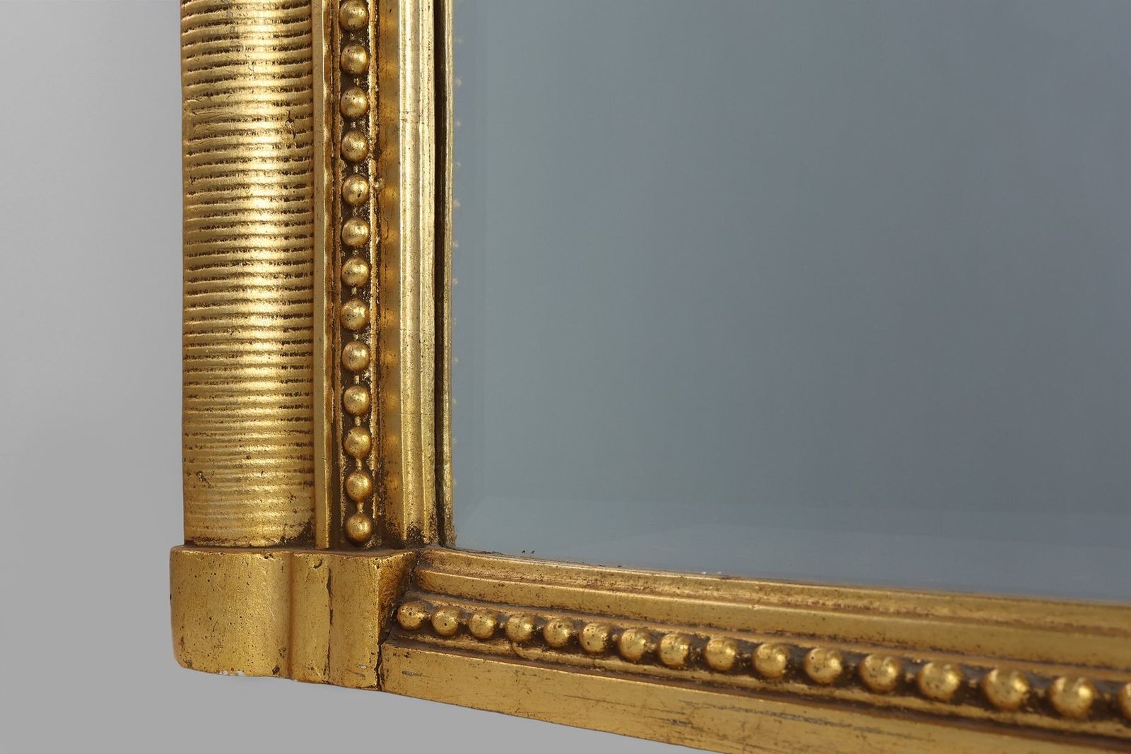 Baroque Mantel Mirror In Carved Wood And Gilded Plaster, France, 1850s photo vintage