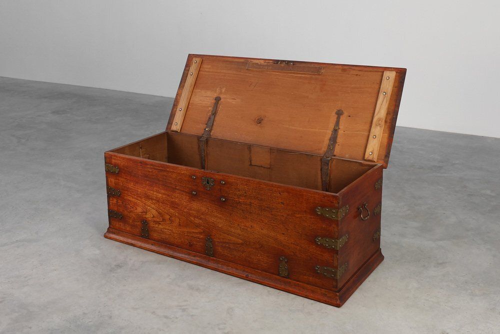 Antique 19th Century Dutch Teak Blanket Chest, Netherlands photo buy