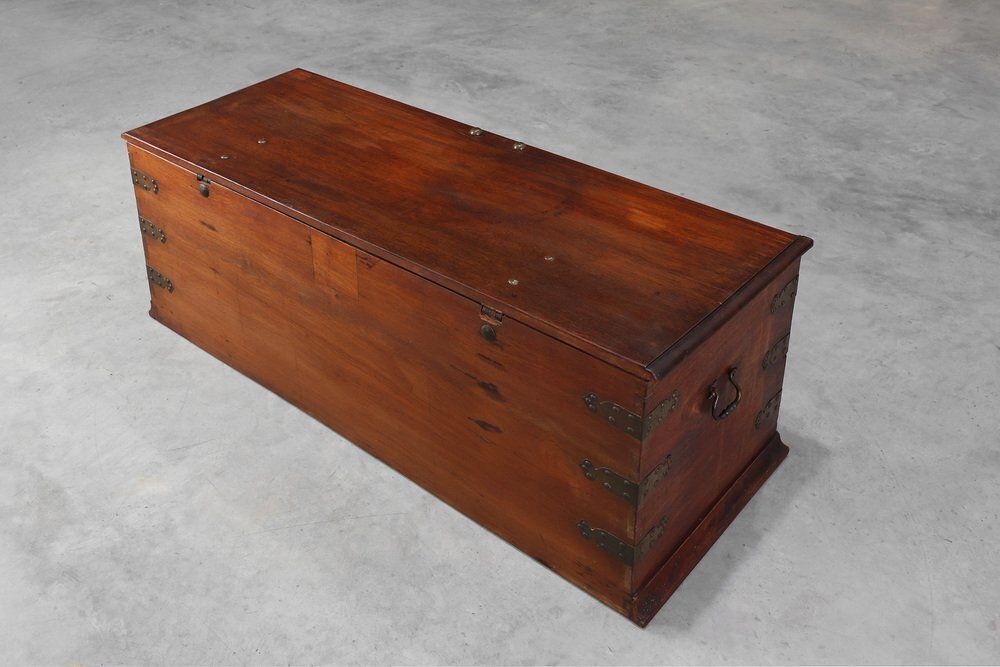 photo buy Antique 19th Century Dutch Teak Blanket Chest, Netherlands