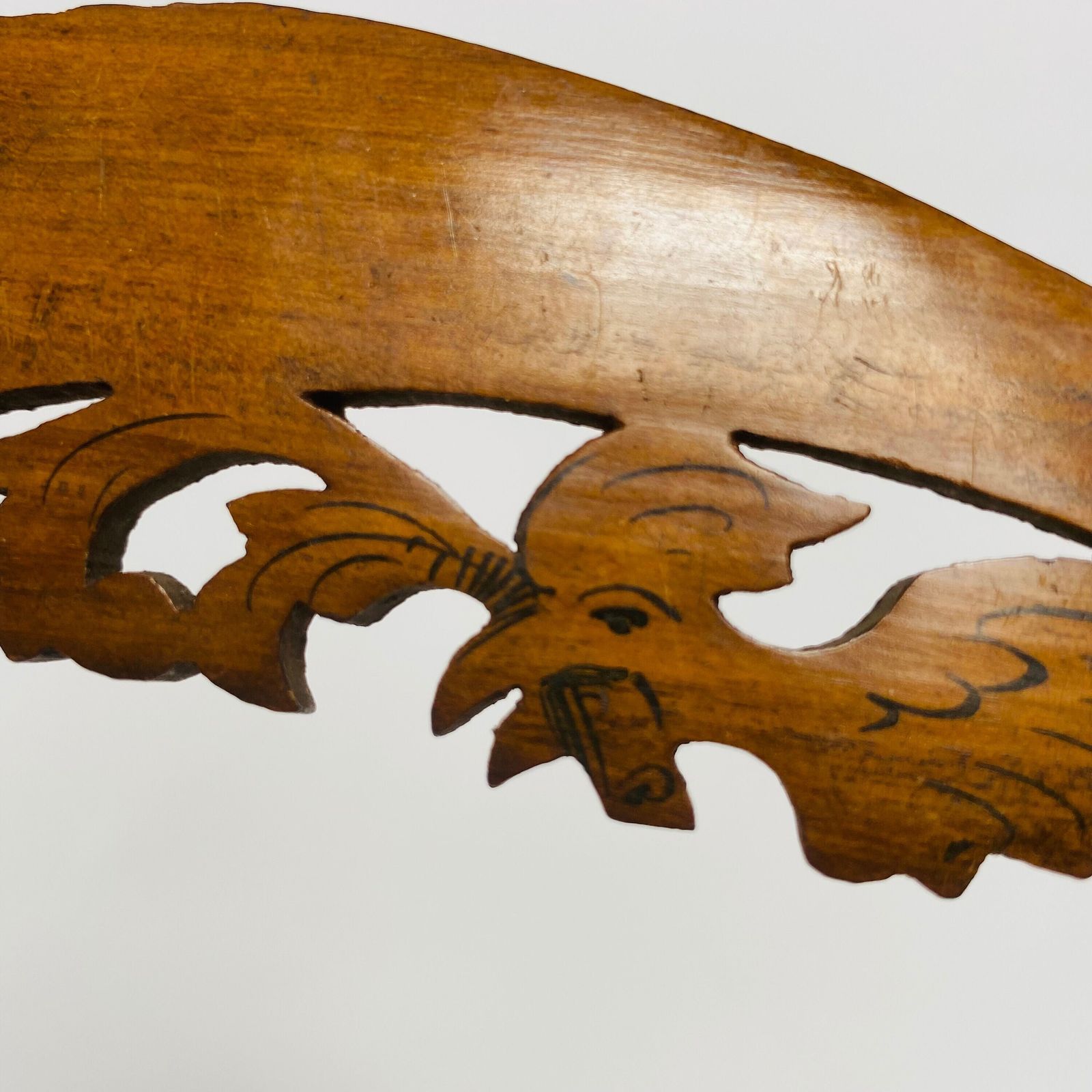 Rare Collectable Letter Opener  1930's Olive Wood/Swallow Bird Love Handmade/Marquetry/Folk Details photo for sale