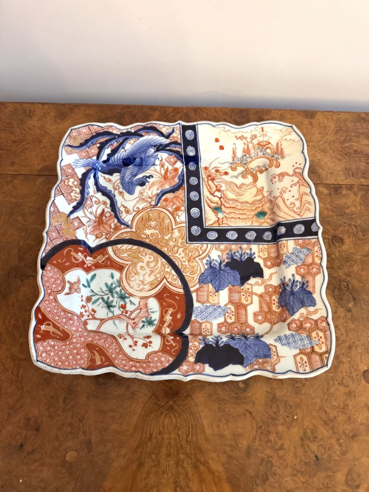 Fantastic Quality Large Antique Japanese Imari Square Plate photo Home Decor