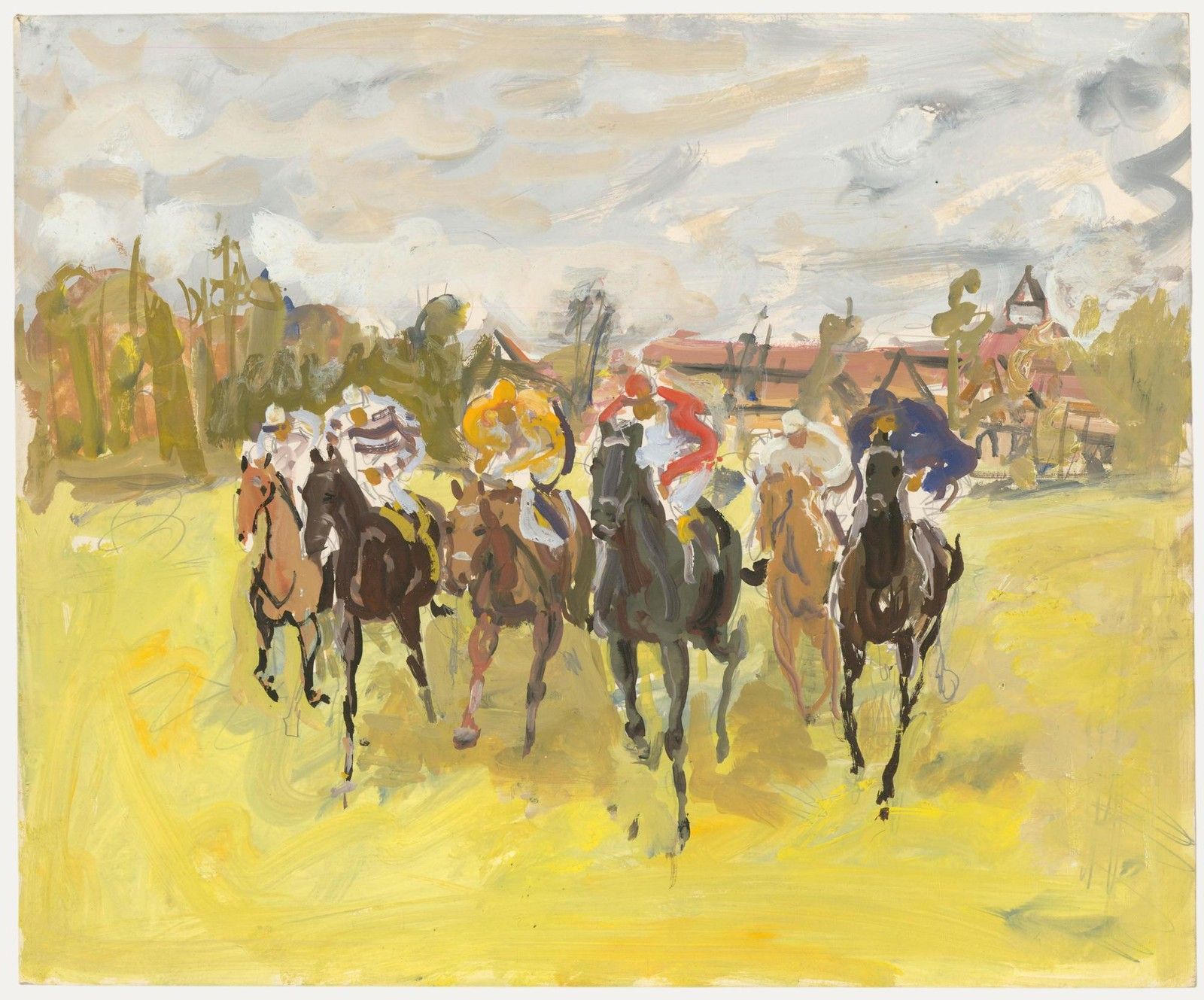 Attrib. Yves Fournier (1917 2016) 20th Century Gouache, The Finish Line