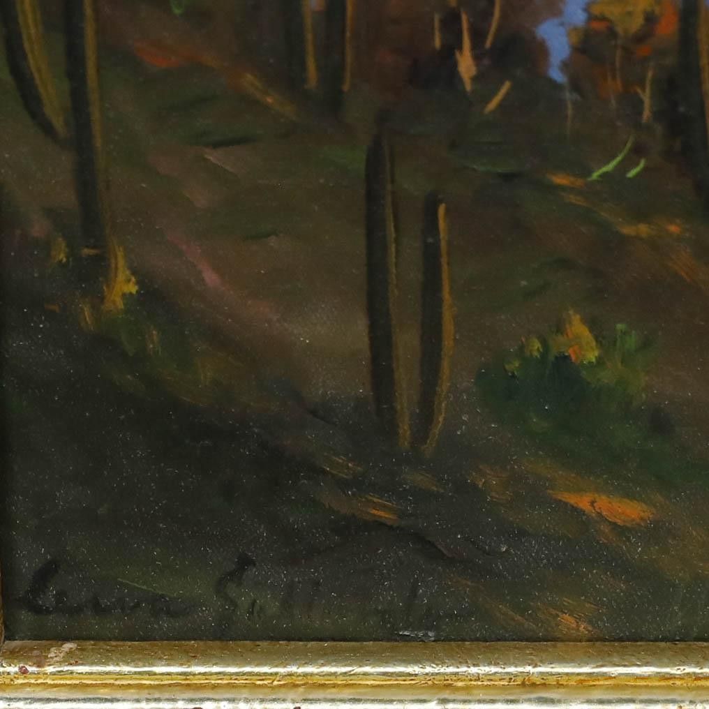 Lena Suttington Framed 20th Century Oil, Desert Mountains At Sunset photo vinterior