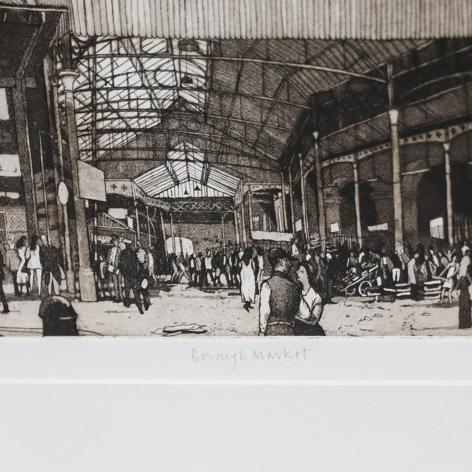 Anthony Michael Dyson (B.1931) Framed 20th Century Aquatint, Borough Market photo for sale