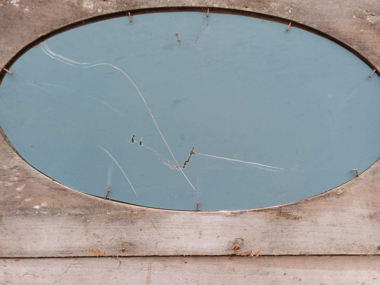photo furniture 1920s 1930s Stripped Pine Fire Surround With Oval Mirror Original Gesso Detail Distressed Finish Vintage Fireplace Mantel