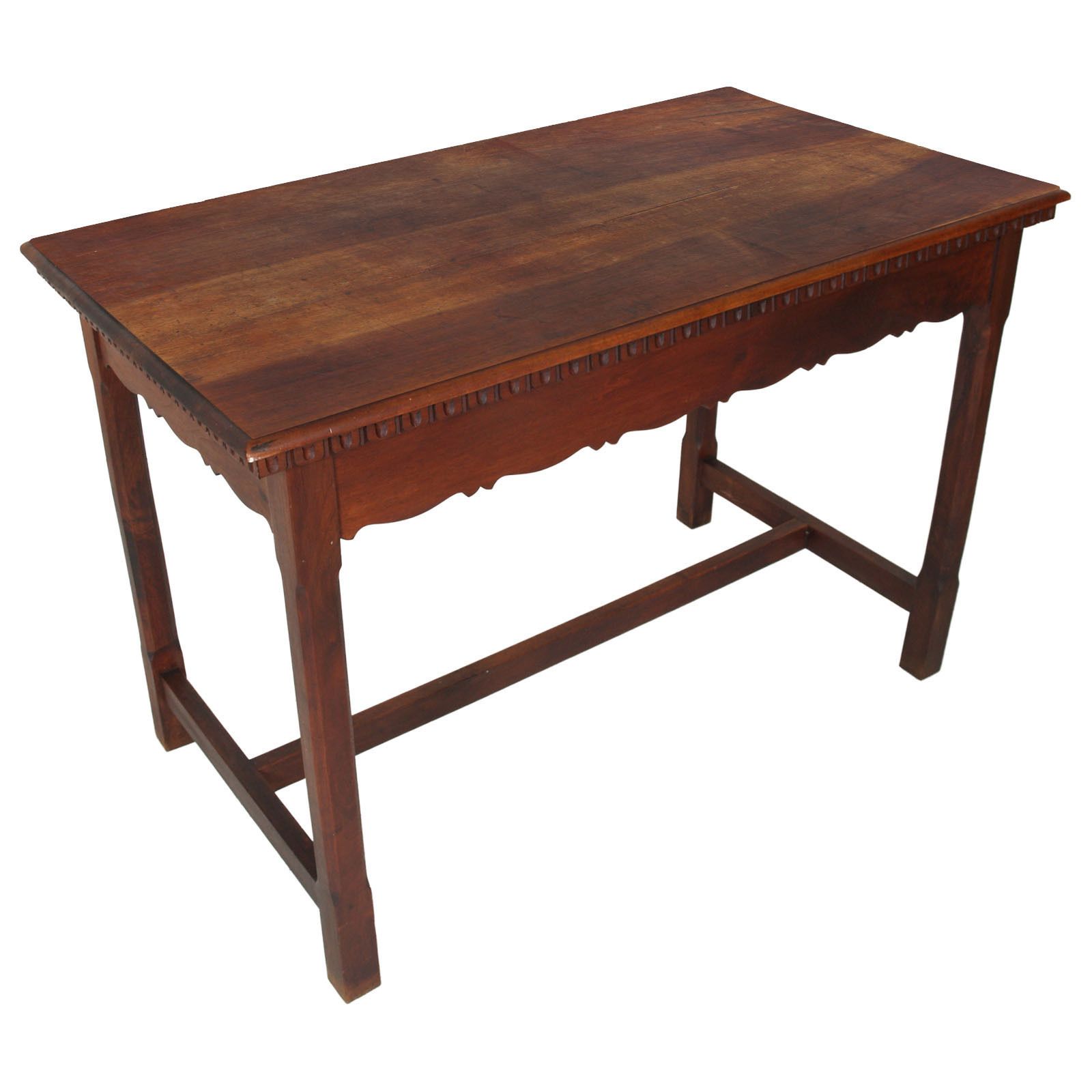 1900s Austria Wiener Art Nouveau Table, Solid Walnut Restored, Polished To Wax photo for sale