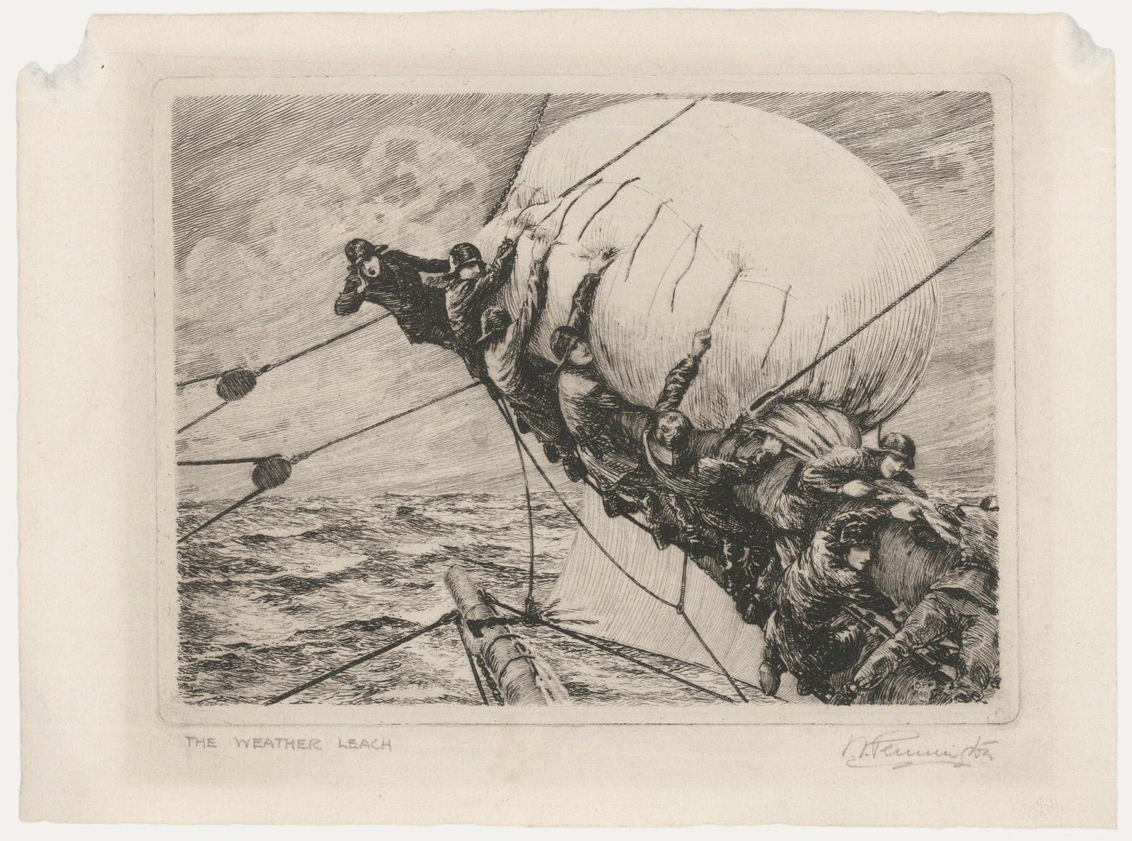 Oswald F. Pennington (1885 1953) Early 20th Century Etching, The Weather Leach