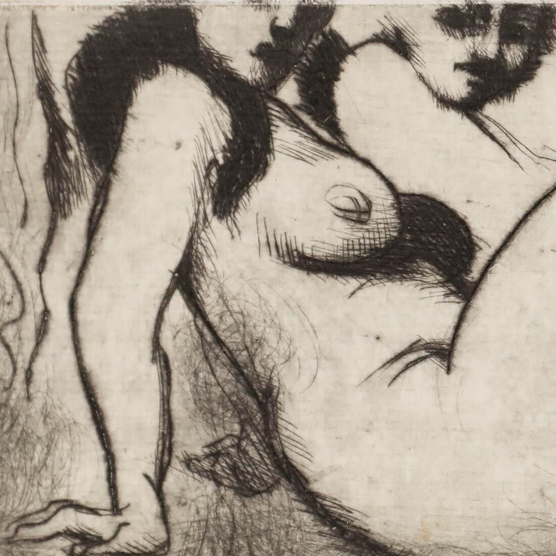 Douglas Portway (1922 1993) 20th Century Etching, Female Nude photo Art