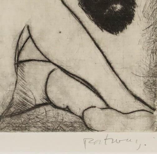 Douglas Portway (1922 1993) 20th Century Etching, Female Nude photo 225.0