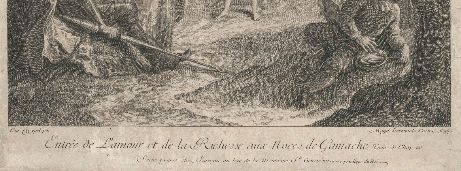 Cochin After Coypel Engraving, Entrée De L'amour Et De La Richesse photo Art