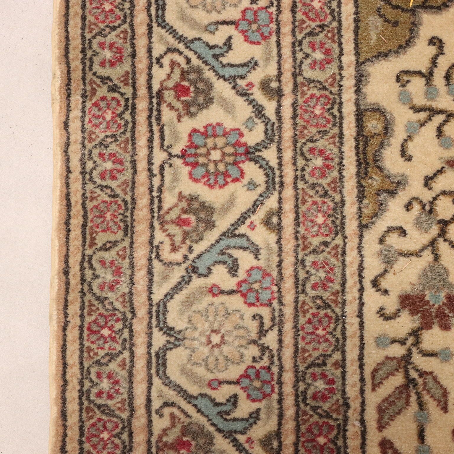 Antique Kaisery Carpet Cotton Wool Thin Knot Turkey 90 X 58 In photo vintage