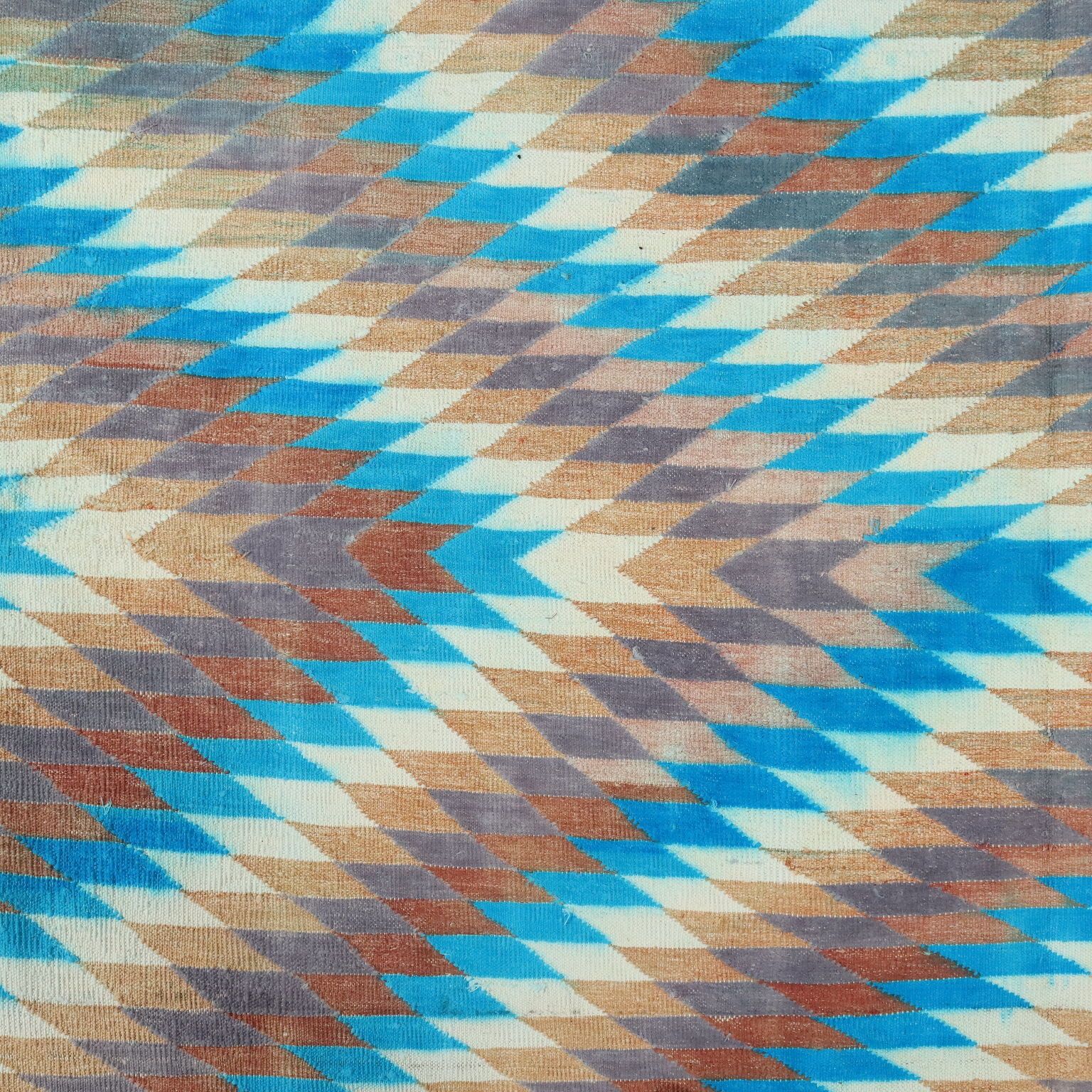 Antique Kilim Carpet Cotton Thin Knot Handmade 209 X 123 In photo Textiles