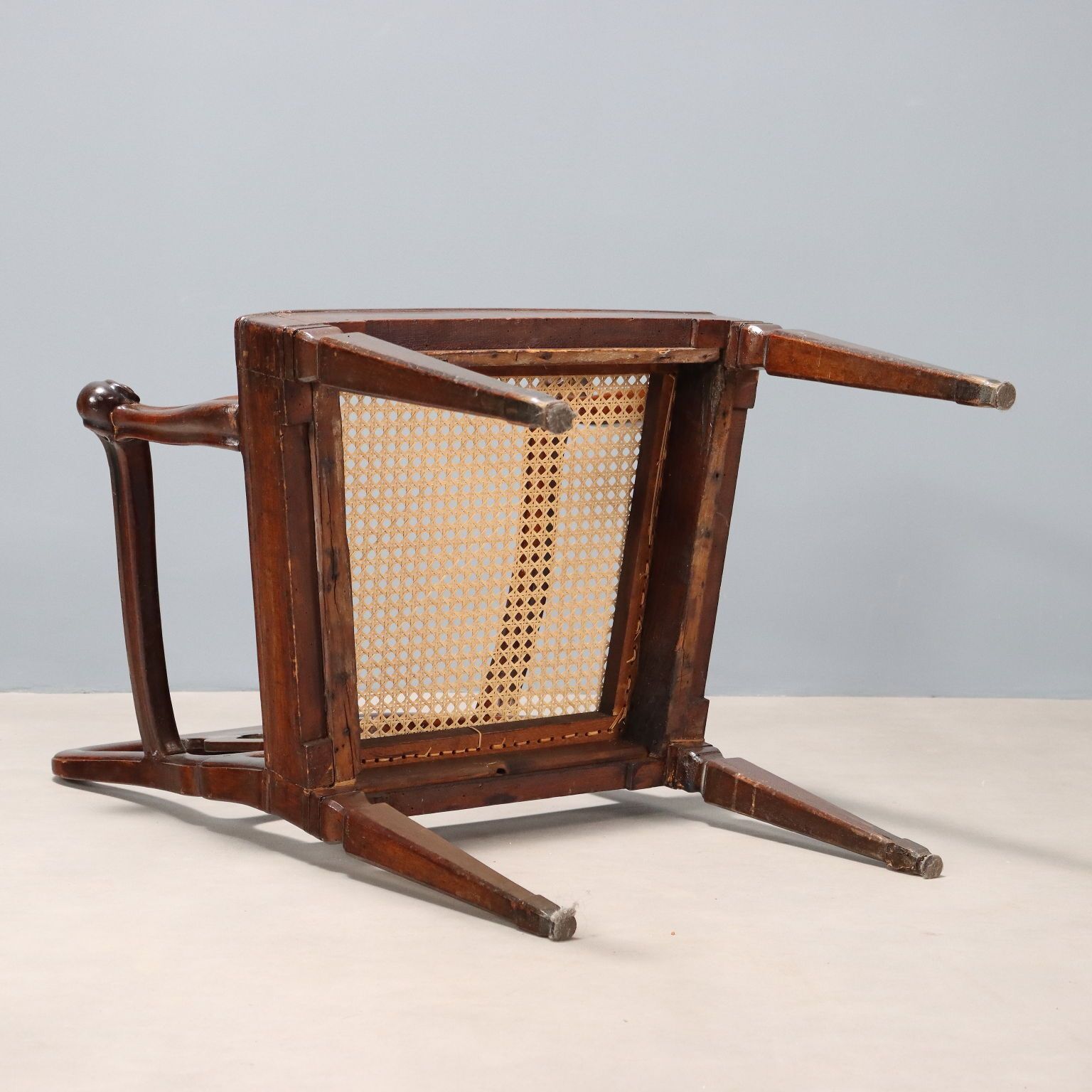 photo for sale Antique Armchair Walnut Caned Seat Italy XVIII Century