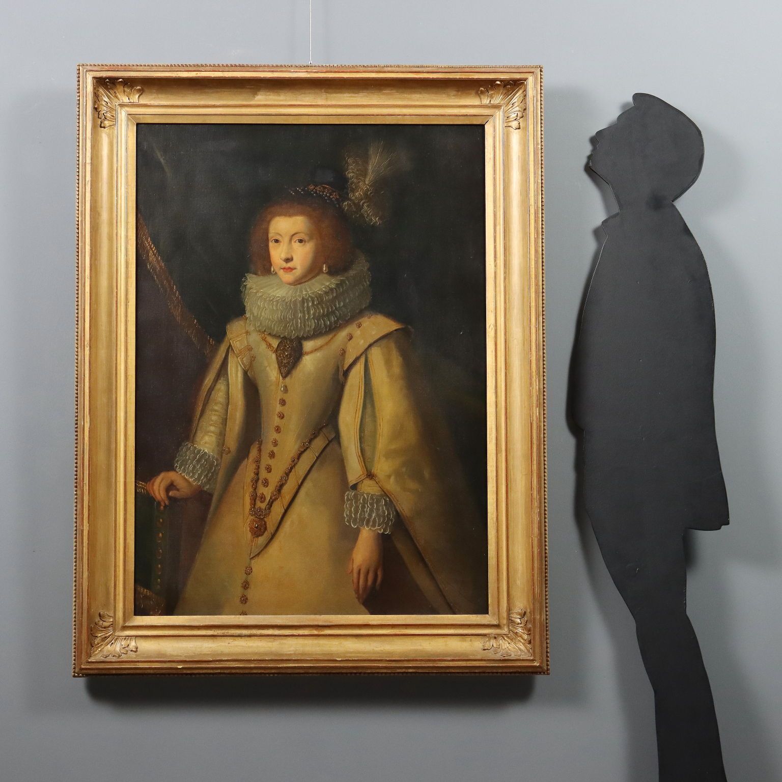 Antique Painting Portrait Of A Noblewoman Oil On Canvas XIX Century photo furniture