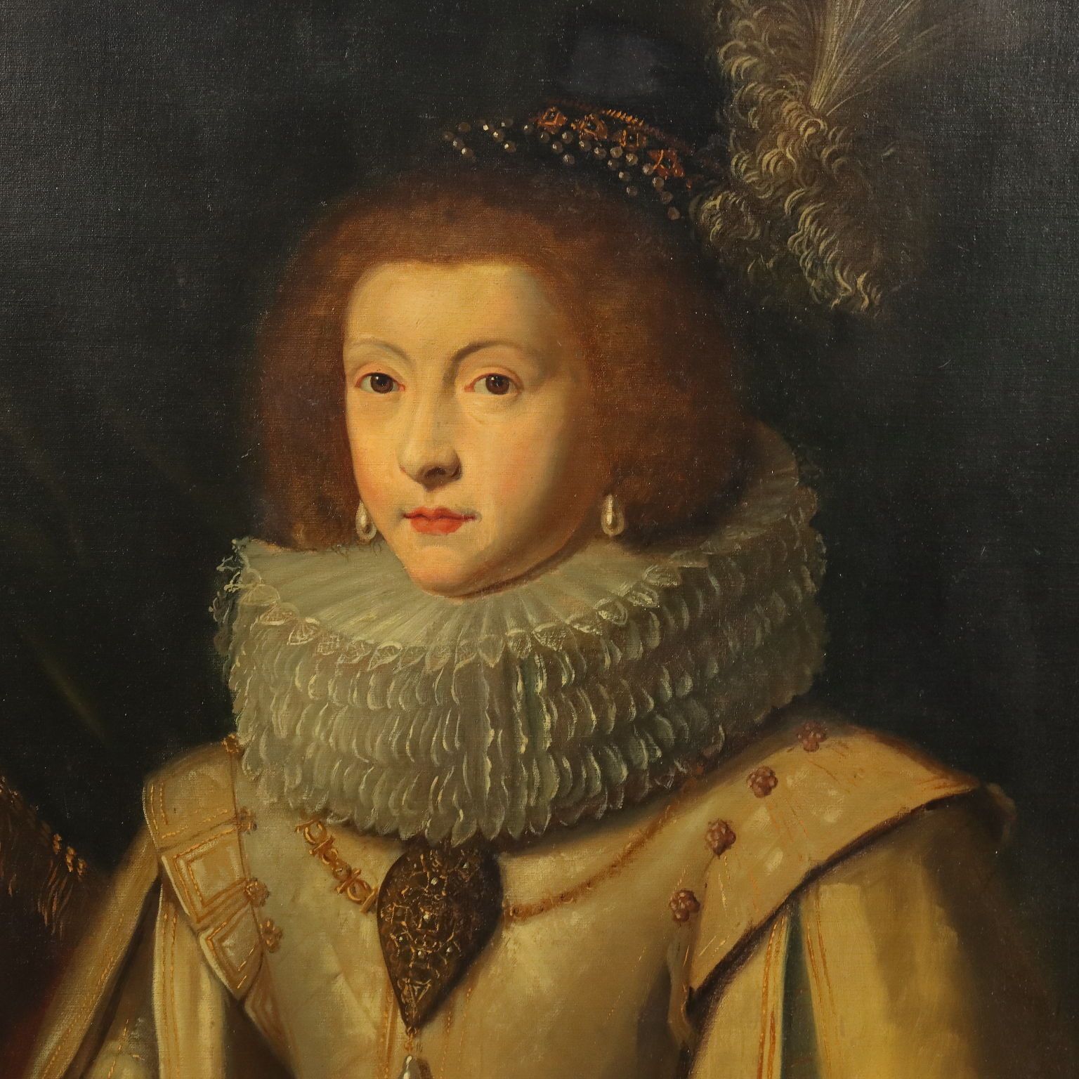 Antique Painting Portrait Of A Noblewoman Oil On Canvas XIX Century photo Art