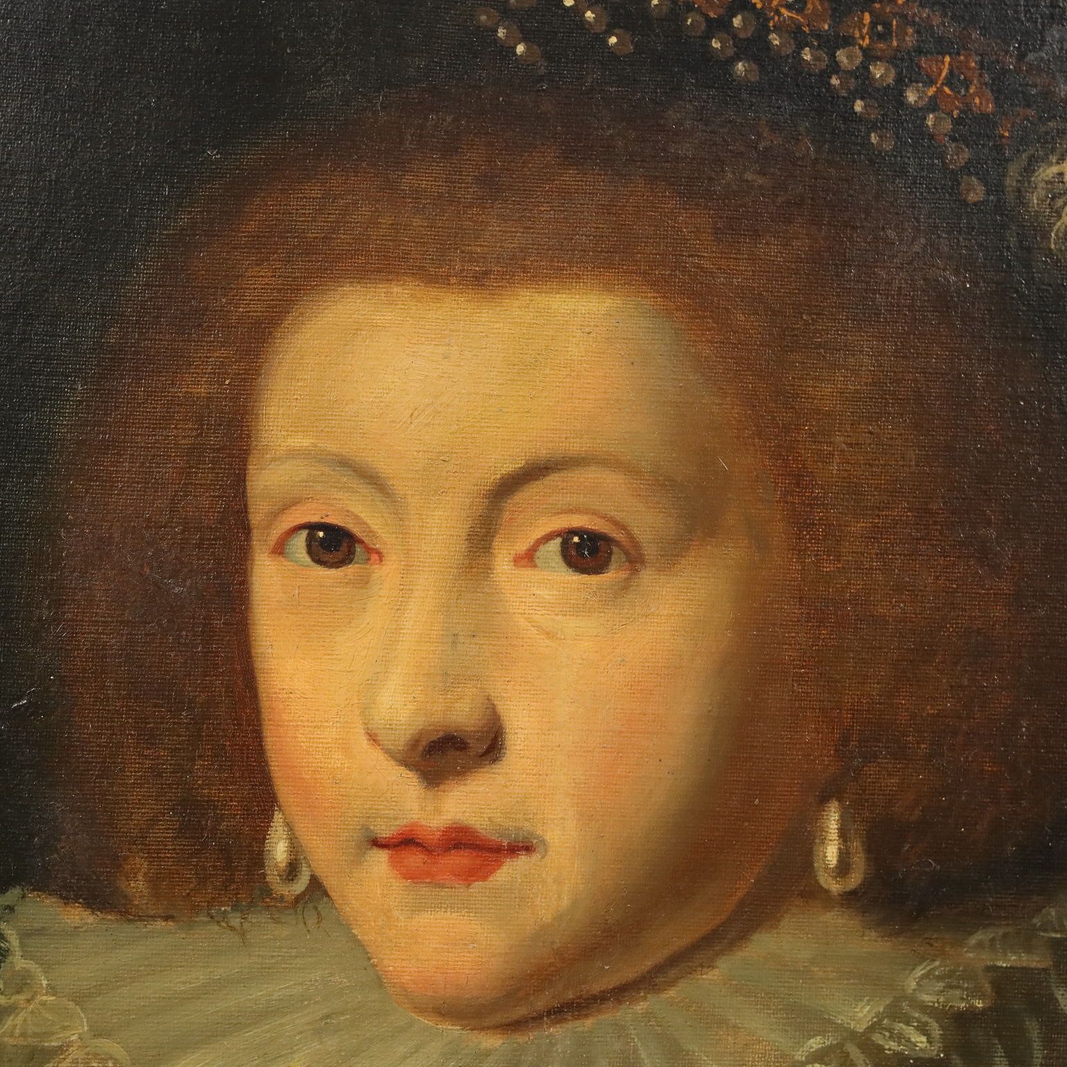 Antique Painting Portrait Of A Noblewoman Oil On Canvas XIX Century photo 3000.0