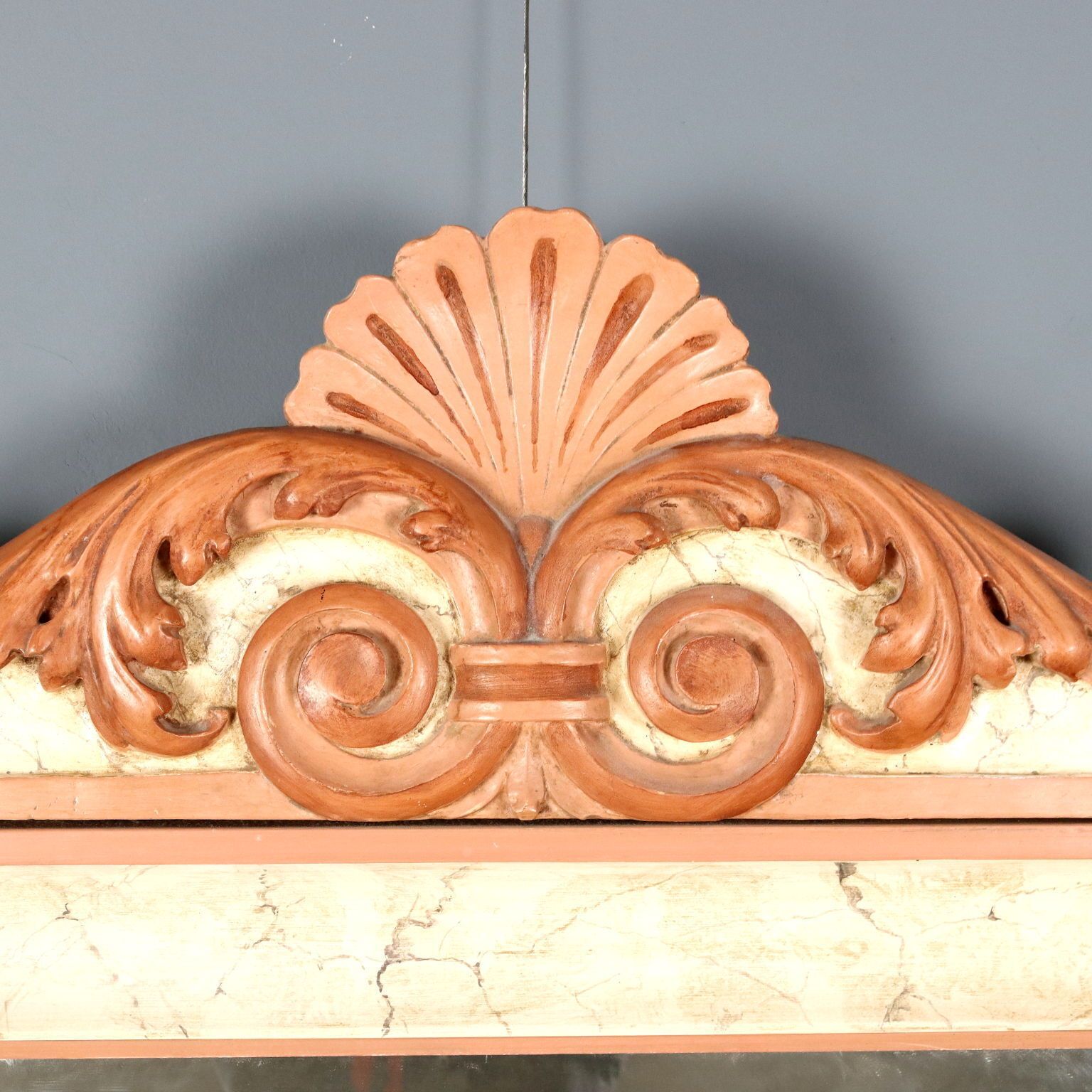 Antique Mirror Lacquered Wood Carvings Italy XIX Century photo for sale