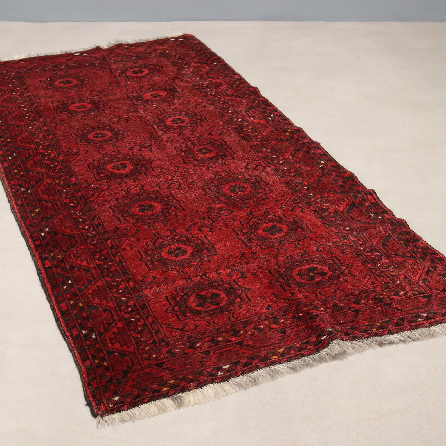 Antique Asian Rug Wool Heavy Knot 83 X 38 In