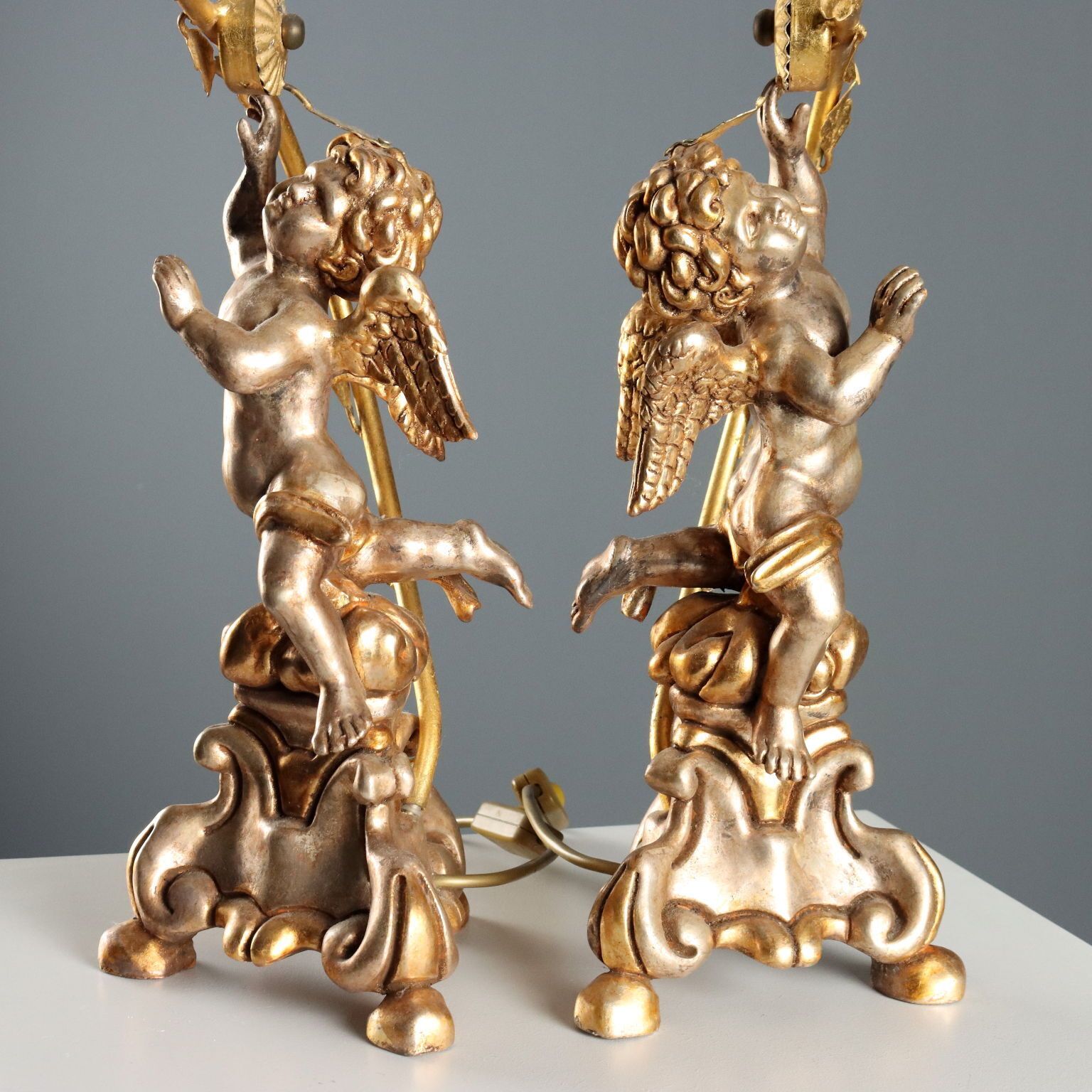 Antique Candelabra Gilded Carved Wood Italy XX Century photo buy