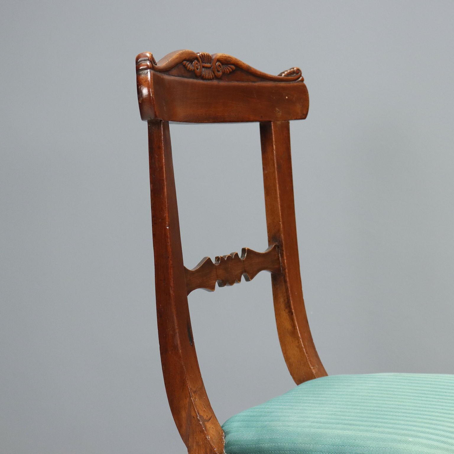 Antique Chairs Louis Philippe Walnut Padded Seat XIX Century photo for sale