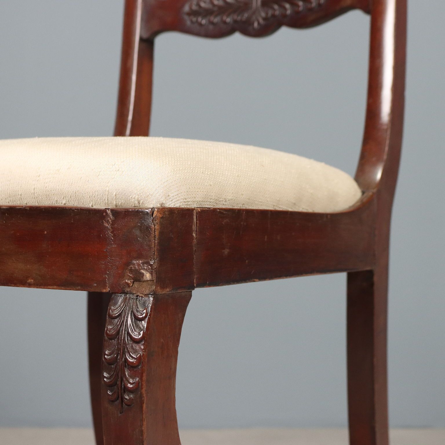 Antique Chairs Charles X Mahogany Fabric France XIX Century photo 500.0