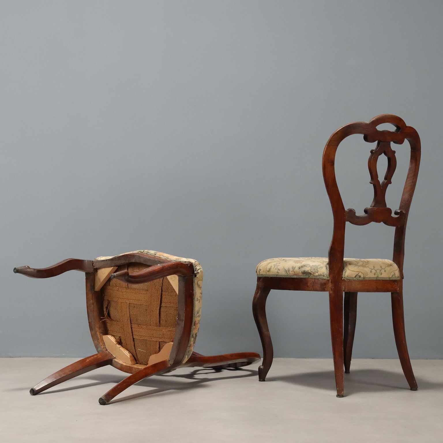 Chairs Louis Philippe Walnut Padded Seat Italy XIX Century photo buy