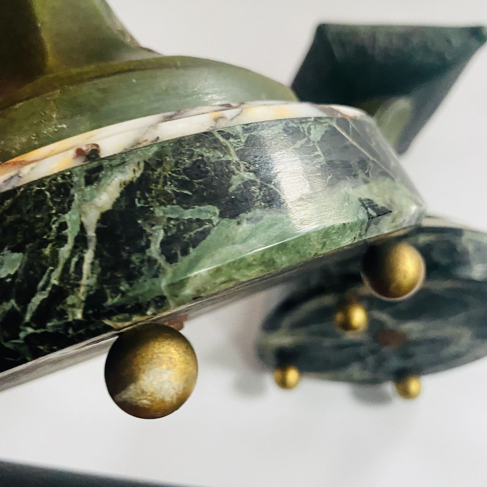 Antique French Bronze & Sienna Marble Cassolettes: Egyptian Hieroglyphs Fireplace Urns photo Home Fixtures