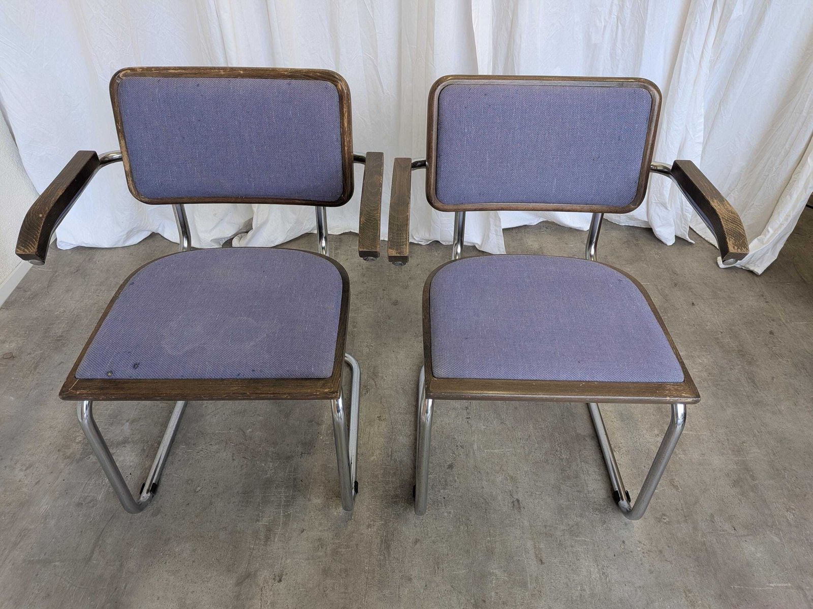 Vintage Office Purple Cesca Style Armchair / Stol Kamnik Yugoslavia 1970s / Mid Century Cantilever photo furniture
