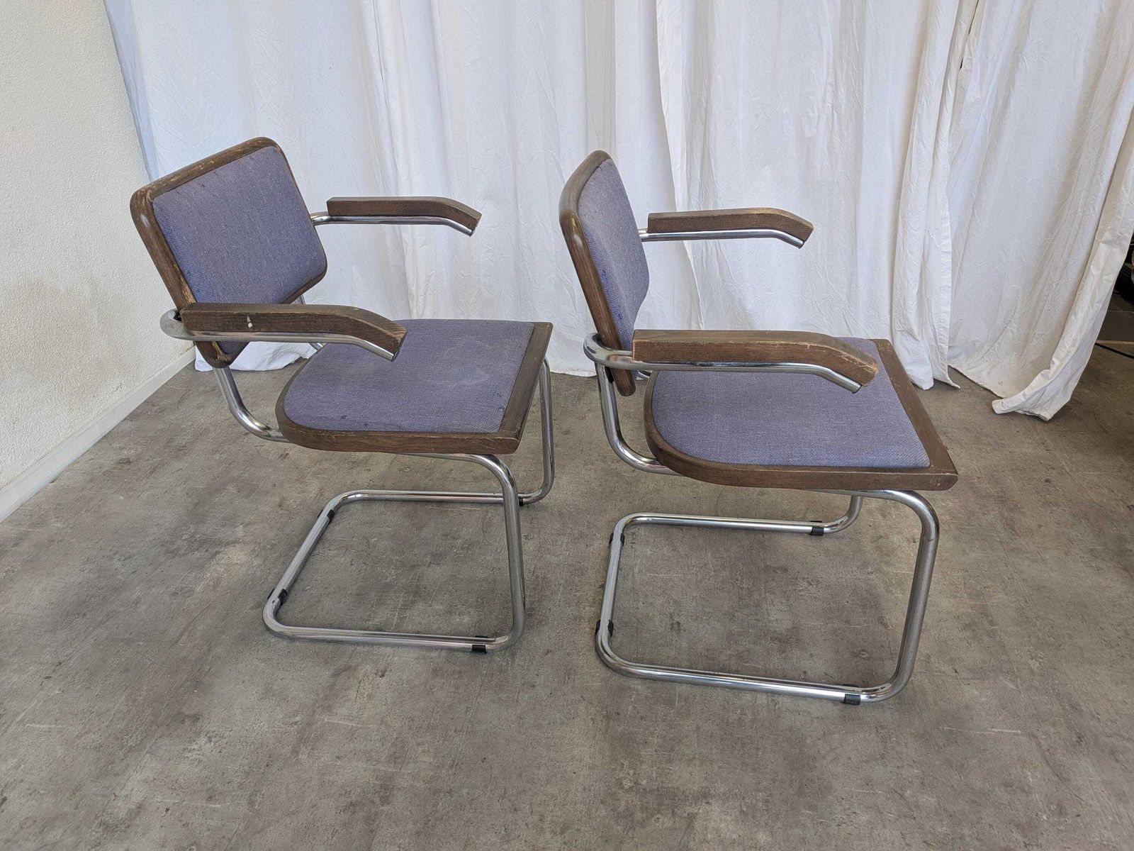 photo buy Vintage Office Purple Cesca Style Armchair / Stol Kamnik Yugoslavia 1970s / Mid Century Cantilever