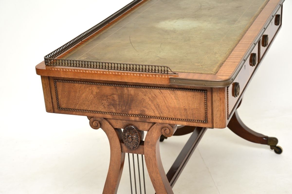 2275.0 Antique Regency Style Mahogany Leather Top Desk / Writing Table photo
