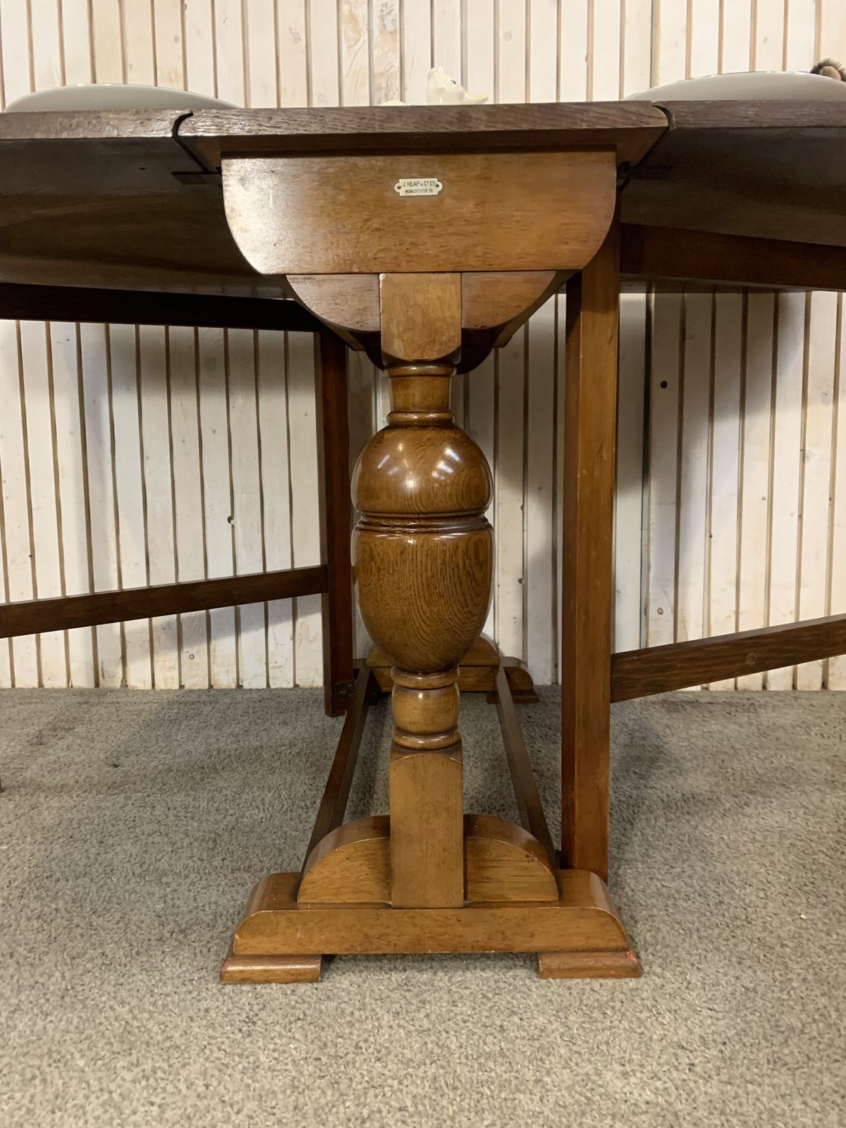 Vintage Drop Leaf Dining Table J. Heap & Co Solid Wood Extendable photo Furniture