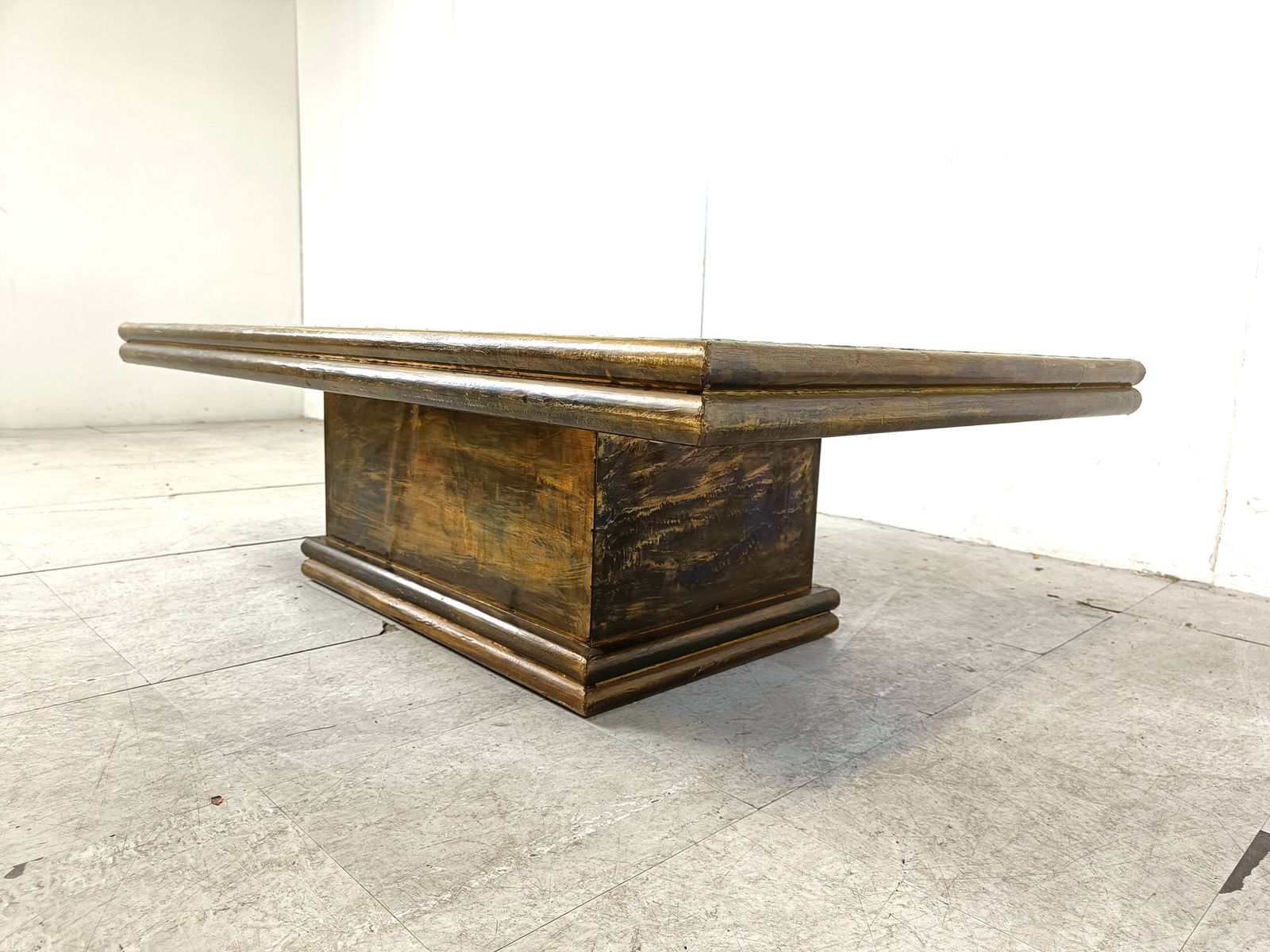 Vintage Brass Coffee Table By Rodolfo Dubarry, 1970s photo vintage