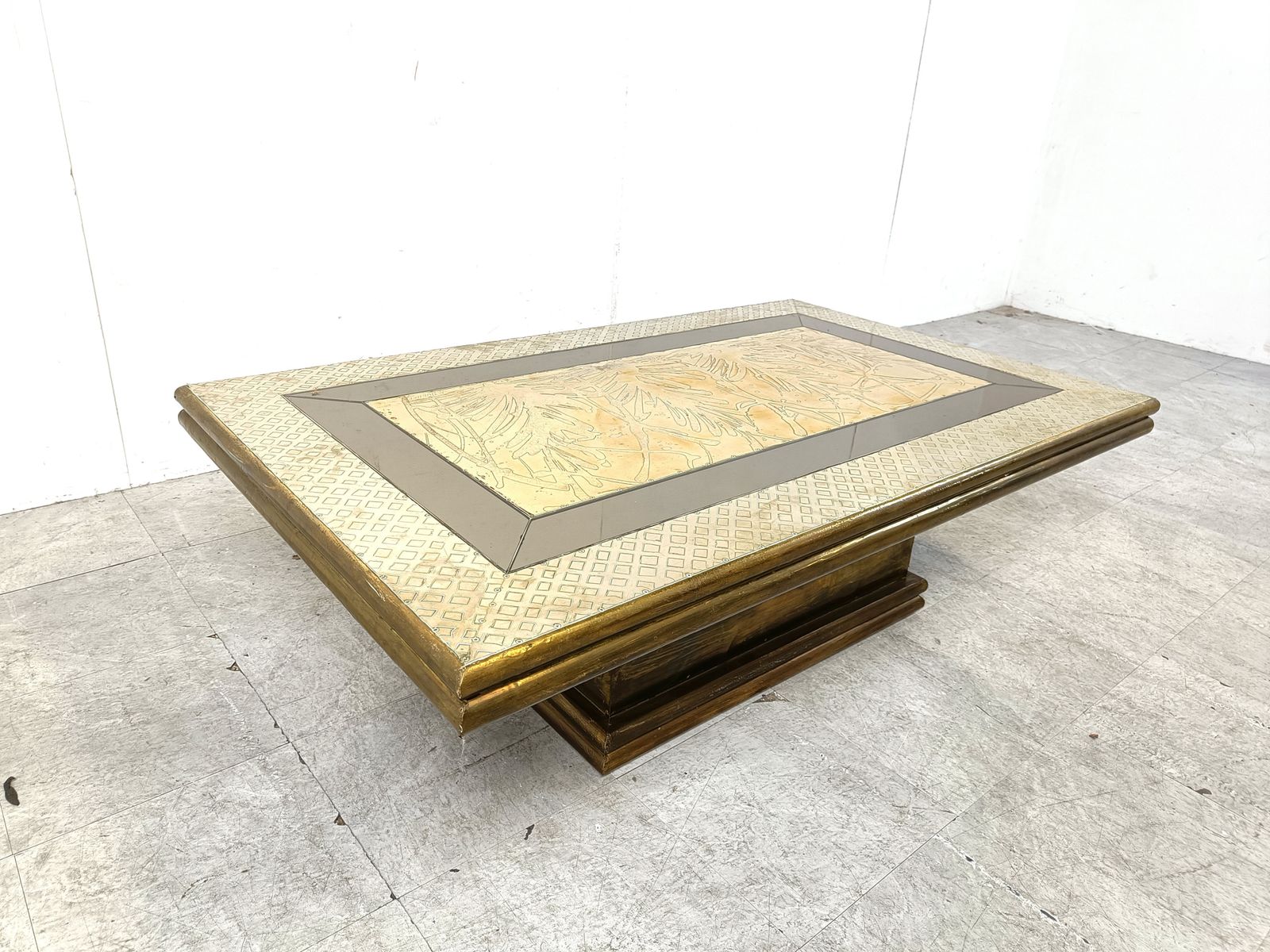 1500.0 Vintage Brass Coffee Table By Rodolfo Dubarry, 1970s photo
