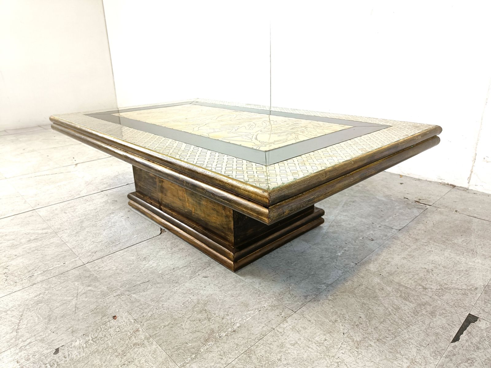 photo vinterior Vintage Brass Coffee Table By Rodolfo Dubarry, 1970s