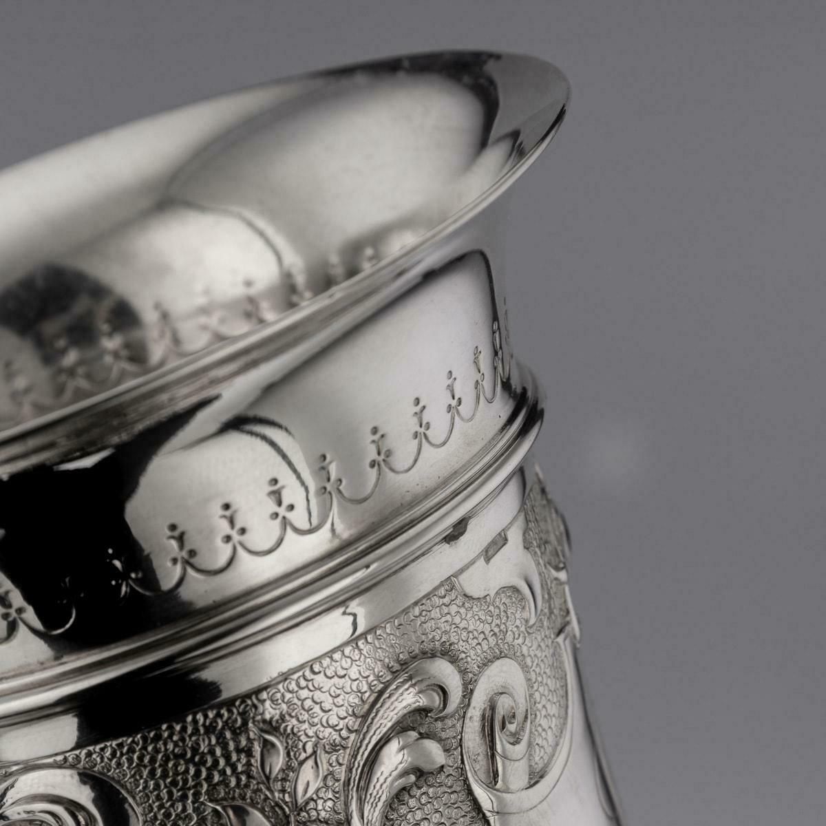 19th Century German Solid Silver Wine Goblet, Hanau, C.1890 photo buy