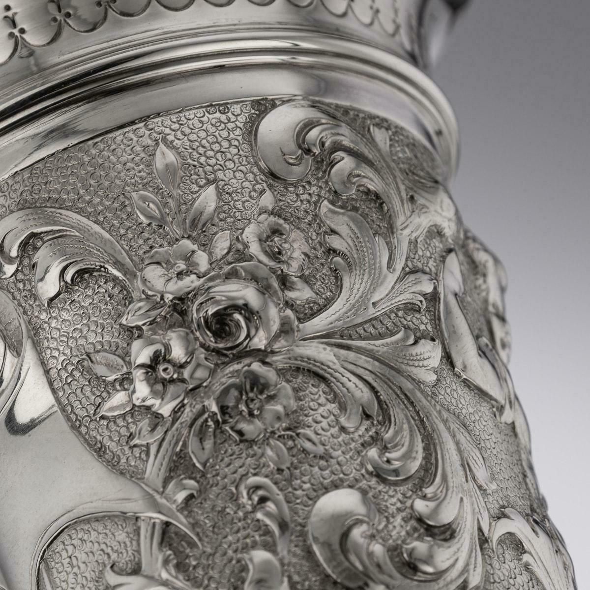895.0 19th Century German Solid Silver Wine Goblet, Hanau, C.1890 photo