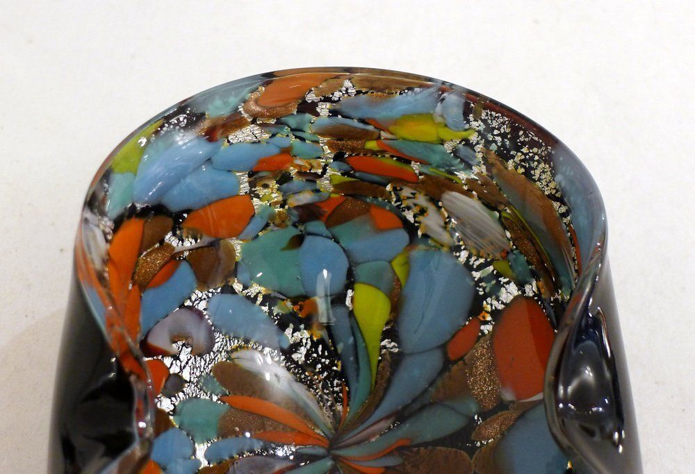 Confetti Ashtray In Blown Murano Glass, 1950s photo vintage
