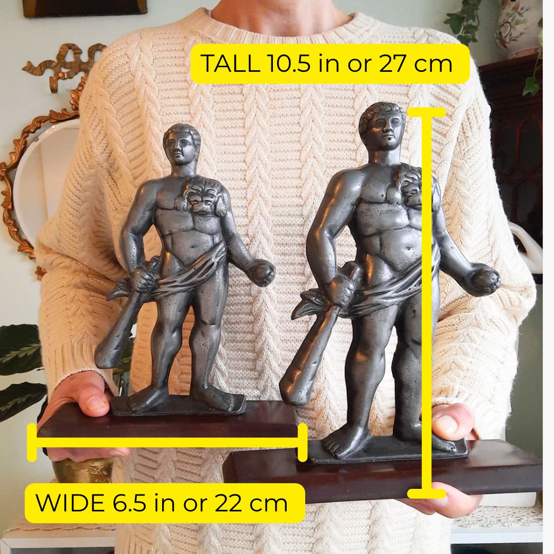 Antique Metal Cast Figures Of Hercules From The Tampion Big Guns Of Hms Hercules Mounted On Bakelite Bases , Antique Ship's Memorabilia photo furniture