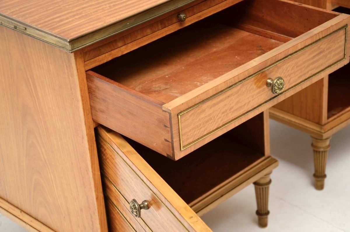Pair Of Antique Satin Wood Bedside Chests photo vintage