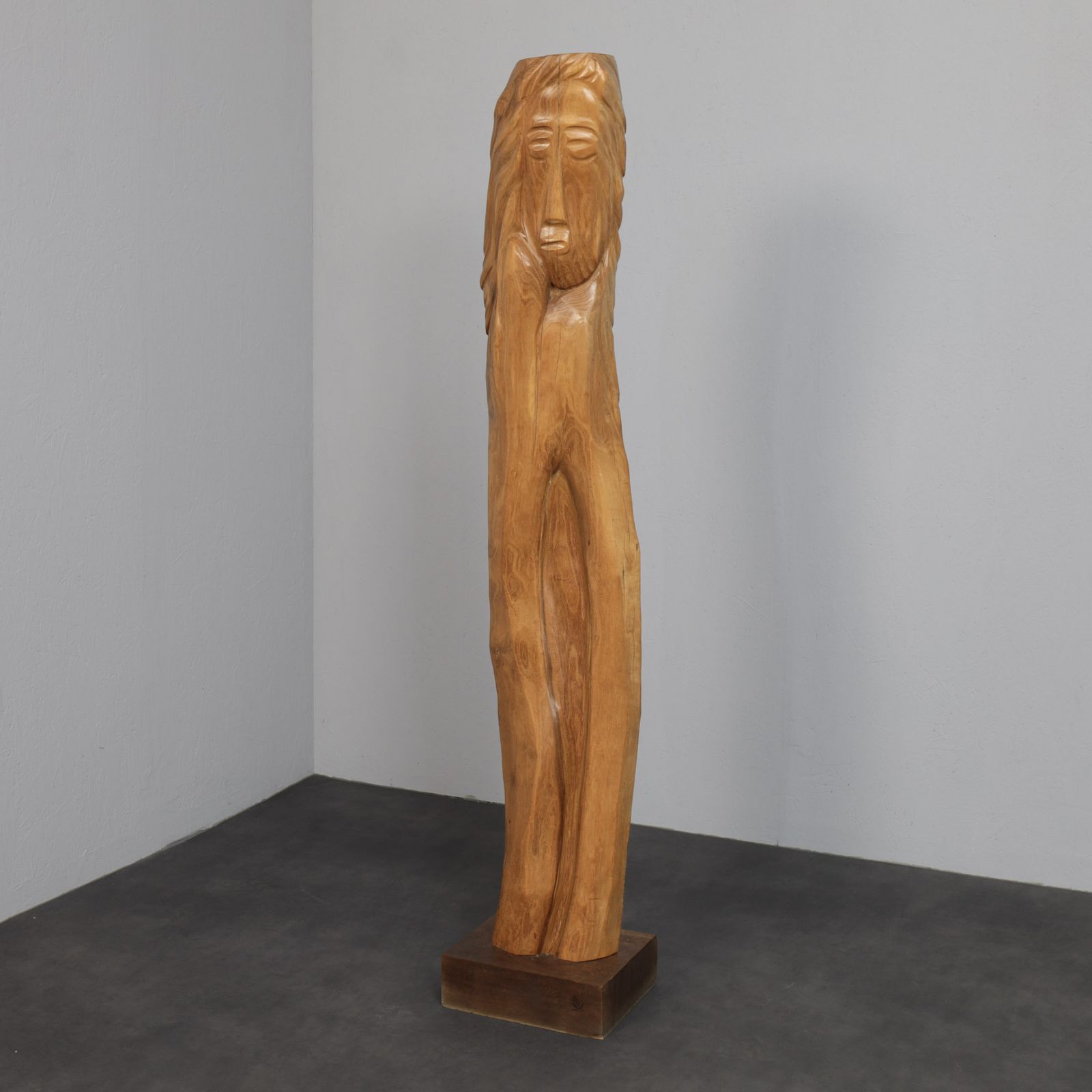 Monumental Hand Carved Oak Sculpture, Belgium, 1970s photo furniture