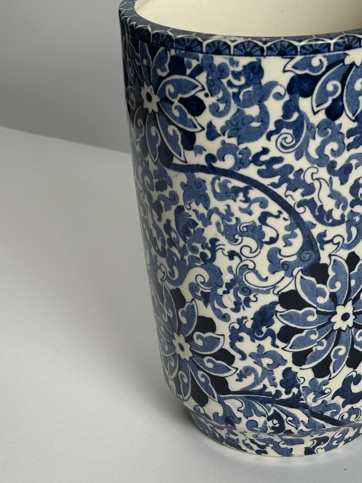 1930s Wood & Sons Chung Blue & White Staffordshire Vase photo buy